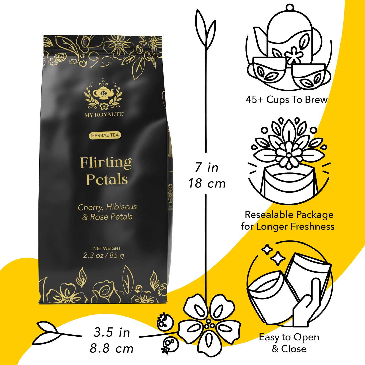 Flirting Petals Hibiscus Tea - Cherry & Rose - Herbal and Fruit