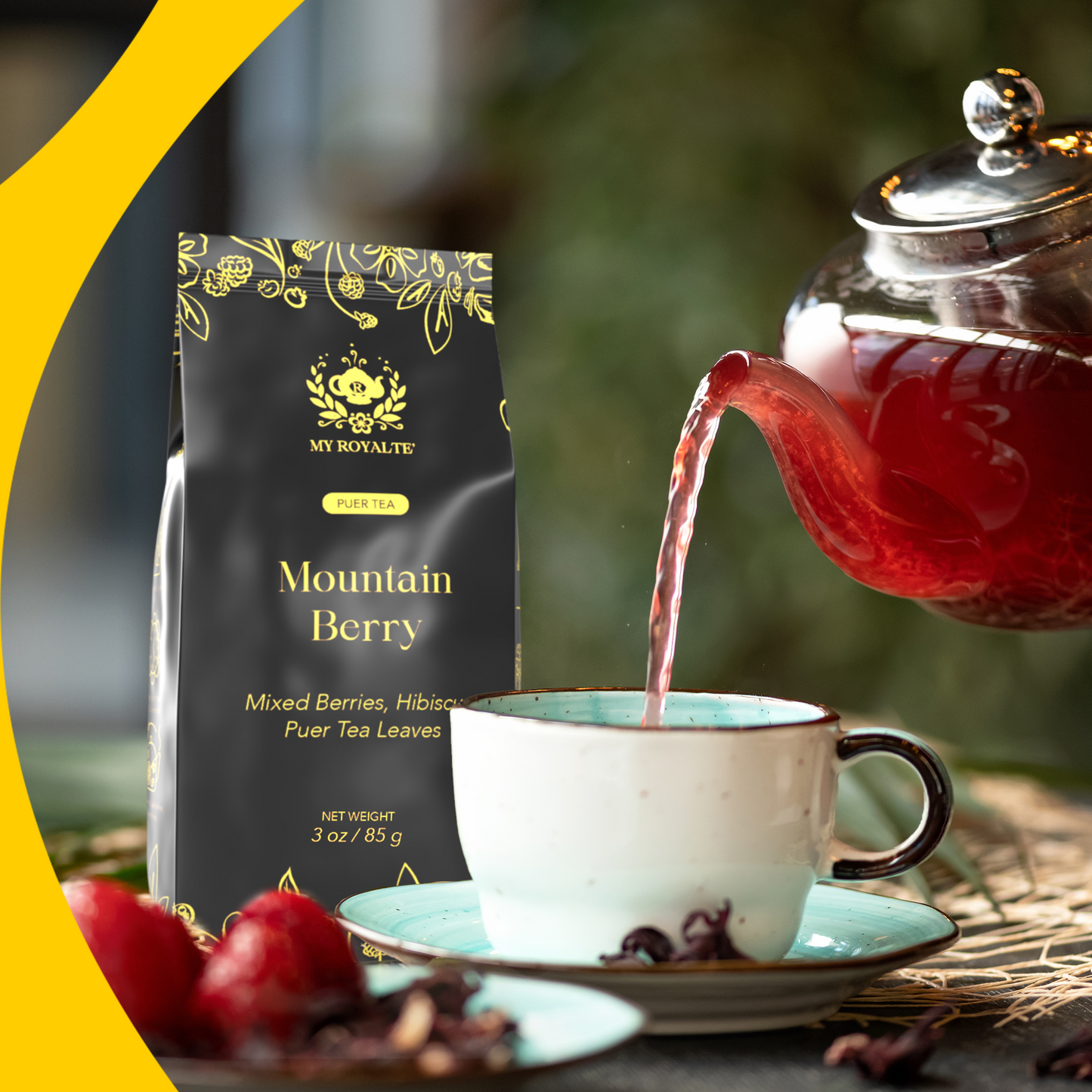 Mountain Berry Pu'er Tea - Mixed Berries, Hibiscus & Pu'er