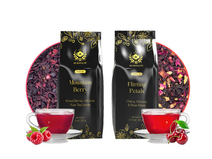 RED BUNDLE - Mountain Berry & Flirting Petals - Loose Leaf Tea Set