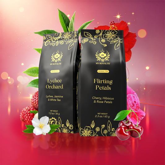 Blooming Wishes - Festive Tea Bundle Gift Set - Sweet Lychee Fruit & Flower Petals