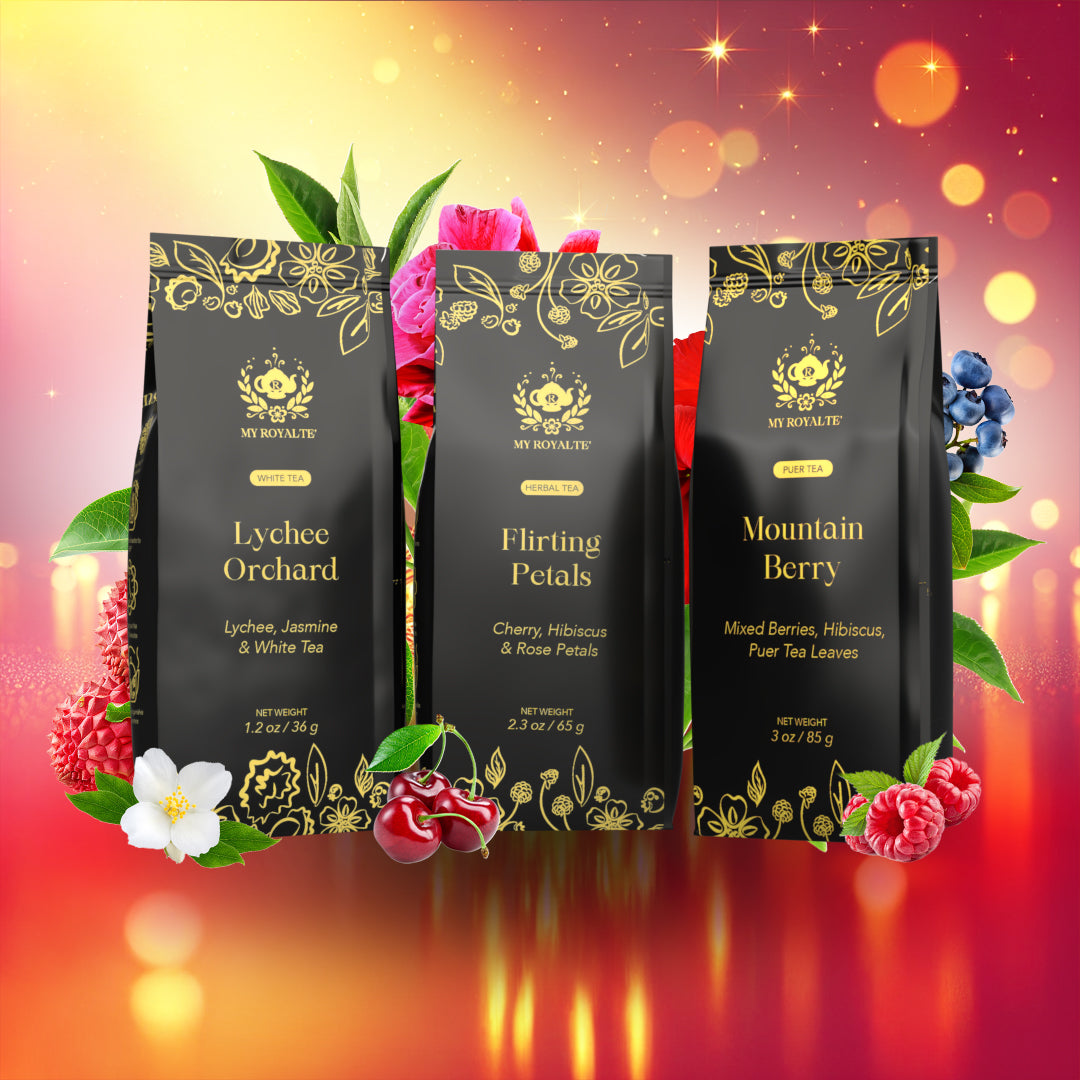 NOBLE Trio - Festive Tea Bundle Gift Set - Sweet Lychee, Floral Petals & Mixed Berries