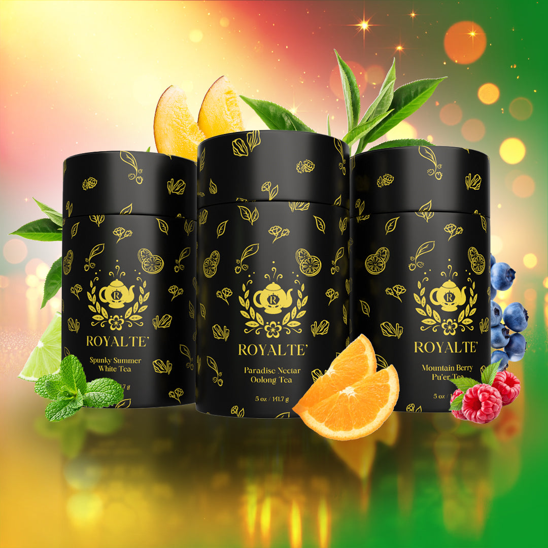 REGAL Trio - Festive Tea Bundle Gift Set - Mixed Berries, Tangy Kumquat & Tropical Mango